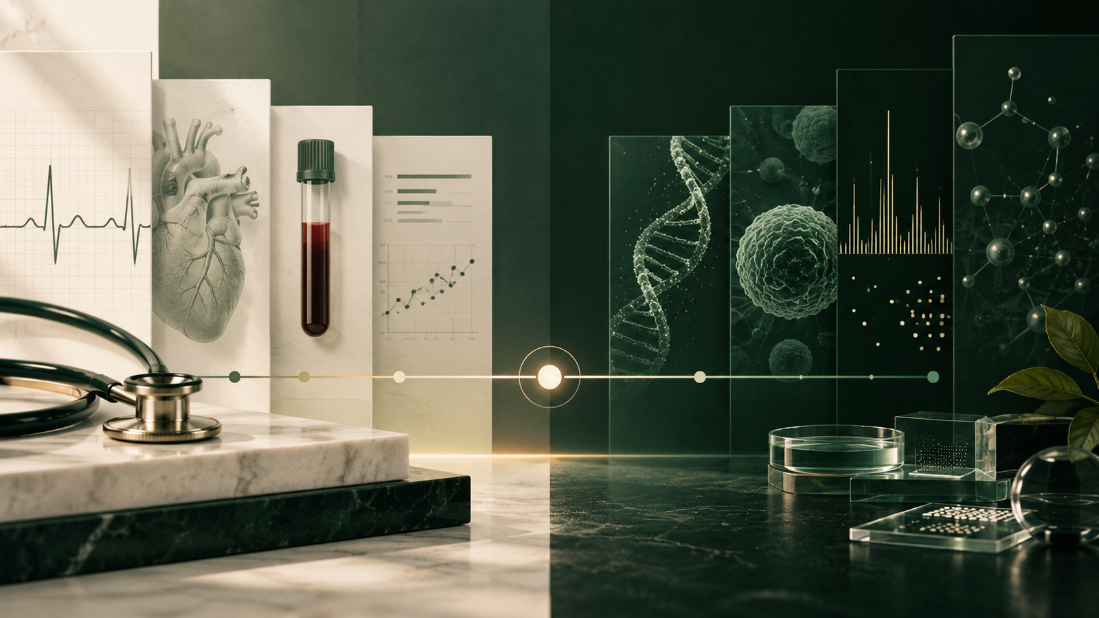 Pruebas de longevidad con evidencia clínica y herramientas experimentales representadas mediante biomarcadores, genética y datos médicos